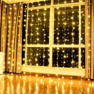 Strings LED 3x1/3x2/3x3m Cortina iCicle String Light Light Outdoor Christmas Fairy Janela Garland para festa de casamento Decoração de jardim