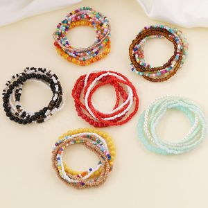 6 pz/set Moda A Più Strati Piccoli Braccialetti di Perline Braccialetti Set Pulseras Mujer Braccialetti Variopinti Della Boemia per il Regalo Delle Donne