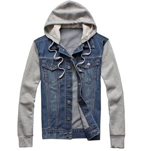 NEUE DENIM Jacke Männer Kapuze Sportswear Outdoors Casual Fashion Jeans Jackets Hoodies Cowboy Herrenjacke und Mantel Plus Size 5xl 20116