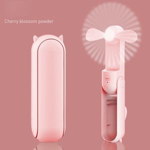 Portable Fan Mini USB Handheld Small Chargeable Folding Fan Student Desktop Outdoor Summer Cooling Energy Saving with Power Bank