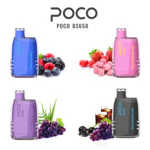 Originale 650 sbuffi Poco BS650 Penna Vape usa e getta Eletronic Sigaretta Ricaricabile 2ML 12 Sapori Dispositivo Penna a vapore più recente