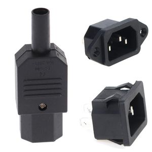Switch C14 Electrical AC Socket Pin Red LED V Rocker A Fuse Female Male Inlet Plug Connector MountSwitch