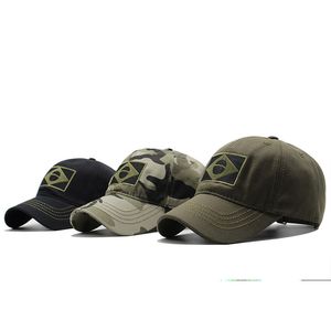 Camouflage Männliche Baseball Kappe Männer Gestickte Brasilien Flagge Caps Outdoor Sport Taktische Papa Hut Casual Jagd Hüte