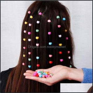 Haarspangen Haarspangen Schmuck Mini Klaue für Frauen Mädchen Nette Bonbonfarben Kunststoff Haarnadeln Zöpfe Maker Perlen Prinzessin Zubehör H0916 Dro