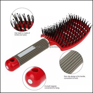 Hair Brushes Care Styling Tools Products Bristle Nylon Scalp Mas Women Wet Curly De Brush For Salon Hairdressing Drop Delivery 2021 8Rxpo