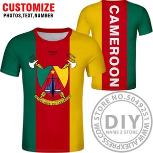 CAMARÕES Camiseta Grátis Nome Personalizado Número Cmr País T-shirt Nação Bandeira Camarões Camarões Cm Impressão Francesa Po Roupas 220609