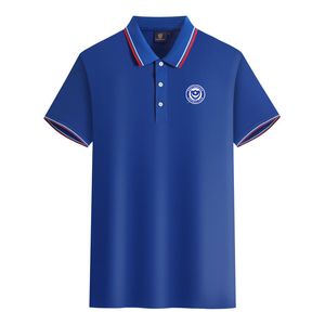 Portsmouth F.C. men and women Polos mercerized cotton short sleeve lapel breathable sports T-shirt LOGO can be customized