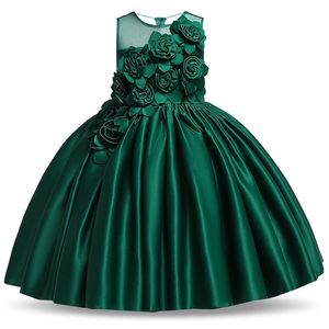 Estate Baby Girl Party Dress Abbigliamento per bambini Bambini Elegante compleanno Principessa Costume da sposa 3 4 5 6 7 8 9 10 Anni Abiti 220426