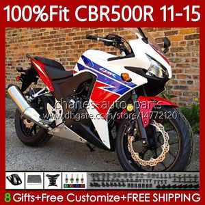 Injection mold Fairings For HONDA CBR 500 R CC 500R RR CBR500R 11 12 13 14 15 Body 126No.55 Red blue CBR500RR 2011 2012 2013 2014 2015 CBR500 RR 11-15 OEM Bodywork Kit