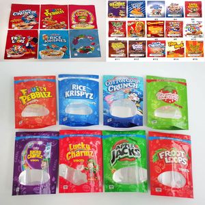 cereal treats edible packaging mylar bags CAP'N crunch stokies trix fruity pebbles lucky charms rice krispies bar stand up pouch
