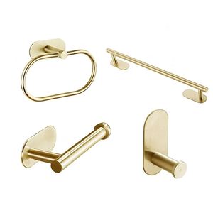 Brushed Gold Hardware Set Robe Hook Towel Bar Toilet Paper Holder Bath Bathroom Accessories 220812