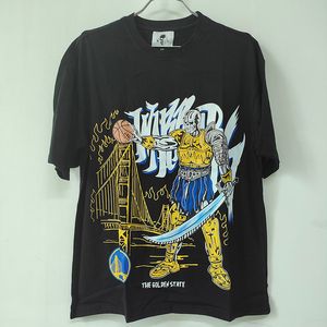 Warren T-Shirt Stephen Curry Baskı Tee Mens Lotas Tee Yaz Kadın Tişörtleri Gevşek Tees Erkekler Rahat Gömlek Siyah Üst Tee S-XL