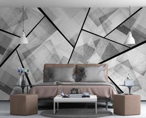 Пользовательские 3D обои роспись гостиная спальня настенные наклейки на стены дома современный минималистский скандинавский абстрактный геометрический черно -белый настенный декарация