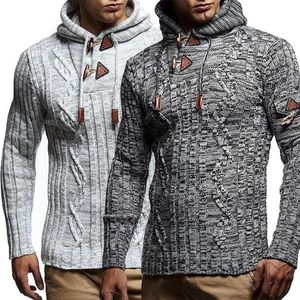 Maglioni da uomo Maglioni da uomo Autunno Inverno Pullover con cappuccio Manica lunga Maglione elasticizzato comfort in fibra acrilica per uomoUomo