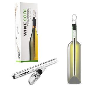 Stainless Steel Ice-Wine Chiller Stick With Wine Pourer Wine-Cooling Stick Cooler Beer Beverage Frozen Stick-Ice Cool Bar Tool Box Packaging