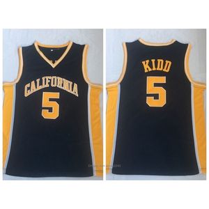Nikivip masculino California Golden Bear Jason Kidd #5 Jersey de basquete universitário Vintage Dark Blue Shirts University Stitched