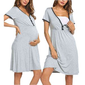 2020 Europeias e americanas Sexy Feminino Cloace Vestido de renda de maternidade Vestido de gravidez da saia amamentante G220309