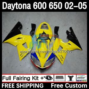 Rampaket för Daytona 650 600 CC 02 03 04 05 BODYWORK 7DH.19 COWLING DAYTONA 600 DAYTONA650 2002 2003 2004 2005 BODY DAYTONA600 02-05 Motorcykel fairing gul svart