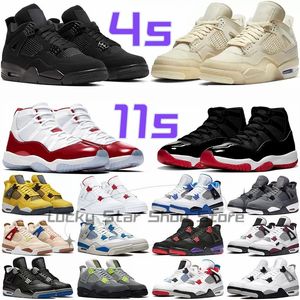 Jumpman 4 Erkek Basketbol Ayakkabıları 11 Erkek Kadın Spor ayakkabıları 4s Kara Kedi Üniversitesi Mavi Kızılötesi Kaktüs Jack Serin Gri 11s Yetiştirilmiş Açık Hava Spor Eğitmenleri