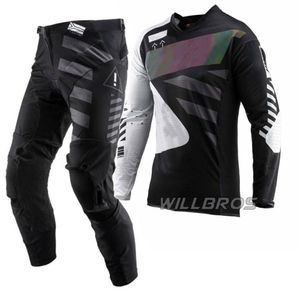Wholesale black dirt bike resale online - Motorcycle Apparel Black Gray Suit Gear Set Racing Kits Motocross Kit Combo Dirt Bike Off Road Jersey Pants207M