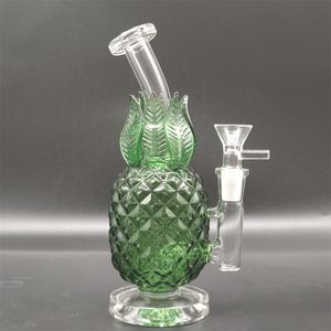 8 "Green Pineapple Hookahs Glass Bongs Dabber Rigs Water Bong Smoking Pipe Pineapple Design 14mm Joint Bowl