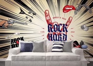 Música de parede 3D personalizada MURAL MUSICA ROCK ARTE ARTE PROJETO DE PARENDO DE PARELA BOOM PAPERS DE WALLPERAÇÃO DE ENCARAÇÃO NAS PARADAS NAS MURAS