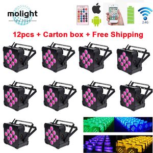 10pcs Battery LED Light Light Lights 9x18W RGBWA UV 6in1 PLAT DMX sem fio par DJ Lights Highlights for Weddings Party Lighting