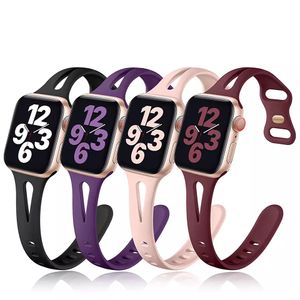 Silicone Strap For Apple Watch band 40mm 44mm 45mm 41mm 38mm 42mm 44 mm Rubber watchband bracelet iWatch serie 3 4 5 6 se 7 band