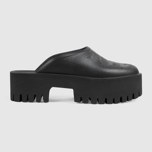 High Heels Platform Sandals For Women Ladies Foam Rubber Designer Slides Cut Out Wedge Closed Toe flip flops Thick Bottom Black White Summer Slippers Mule Beach Shoes
