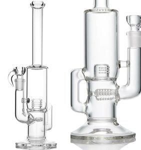 Vintage Sovereignt 16inch Glass Bong Hookah Water Smoking Pipe with Capcycler Three Line Millie Recycler can put customer logo by dhl ups
