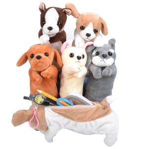 Kreskówkowe pluszowe torby ołówkowe kawaii plusza pies szkolna biuro dostaw ołówki dla dzieci pudełko na paprocie papiernicze