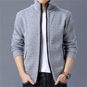 Mens Pleece Hardigan Sweater Fallwinter Termal Ceket Zip Örme Sökü Trendi Gündelik Ceket Artı Boyut M4XL 220817