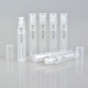 100pcs/działka 2 ml 3 ml 4 ml 5 ml małe okrągłe plastikowe pojemniki perfum butelki atomizer pusty pojemniki kosmetyczne do próbki T200819