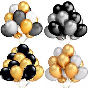Balões de látex de pérolas brilhantes de polegadas decoração de festa de aniversário dourada preta prata branca decoração inflável de casamento bola de bola de brinquedos de ar suprimentos para chá de bebê