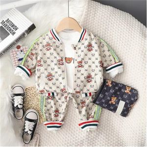 2022 nuovi ragazzi imposta manica lunga stampa giacca + pantaloni 2 pezzi vestito primavera autunno abbigliamento per bambini moda abiti casual uomo vestiti per bambini