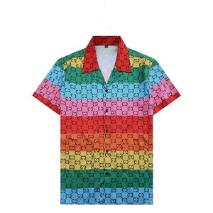 Mens Casual Shirts short sleeve shirt Beach style stitching colorful plus size Men Classic Business T-shirt Button Lapel Slim fit high quality shirts summer vacation
