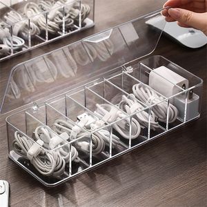 Kabellagringsbox Organiserad fall Anti Dust Earphone Electric Charger Wire Organizer Management Office Supplies Bin 220809