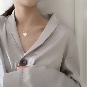 Einfache kleine Scheibe dünne Kette Halskette Temperament Schlüsselbeinkette einfache Halskette wilde Halskette Zubehör Großhandel