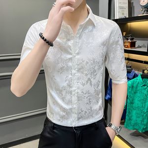 2022 белые гладкие атласные рубашки для мужских зеленых шелковых рубашек мужское платье для вечеринки социальное клуб
