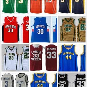 Nikivip 30 Curry NCCA Jersey Kawhi Men James Iverson Lower Anthony 15 33 Bryant 23 LeBron Stephen High School Iverson 3 College baskettröjor