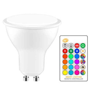 Lampadina LED GU10 RGB 8W Telecomando IR AC 85-265V Illuminazione dell'atmosfera 16 luci decorative cambiabili a colori H220428