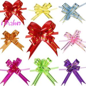 Pull Bow Nastri 200pcs ChristmasWeddingAnniversary party Gift Packing Decorativo Holiday Flower Y201006