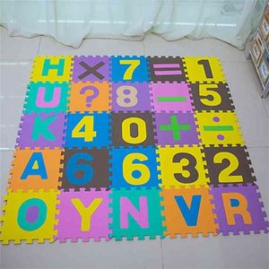 30x30cm Foam English Alphabet Number Pattern Play Mat For Baby Children Puzzle Toy Yoga Letter Crawling Splicing Floor Mat 210402