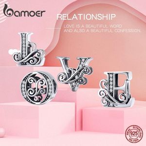 925 Gümüş Fit Pandora Charm 925 Bilezik Mektubu Alfabe Metal Boncuklar Takılar Set Kolye Diy İnce Boncuk Takıları