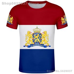 Hollanda T Shirt DIY Ücretsiz Özel Adı PO NLD T-Shirt Nation Flag NL Kingdom Holland Hollandalı Baskı Metin Ülke Giyim 220702