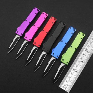 Mini Portable Automatic knife 440 Black Blade Aluminum Handle CNC Key Ring Pendant Decoration Unboxing Express Multi-Function Tool