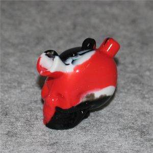 Novidade Crânio Design Mini Silicon Skull Filtro de Filtro de Cachorro para Tabaco Fumo Pequeno Tubulação de Água de Viagem Silicone Blunt Bong Joint Bodbler