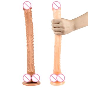 Realistic Dildo 15.7" with Suction Cup Hands Free Play Body Safe Material and Adult Female sexy Toy for Anal