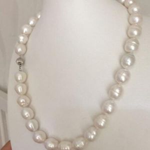 18 '' Classic 10-13mm Natural South Sea Freshwater Barock White Pearl Necklace