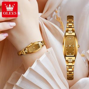 Pulseira de pulso Bracelete de aço de tungstênio dourado Mulheres de luxo de luxo Moda Moda Elegante à prova d'água Lady Girl Quartz Watchwristwatches